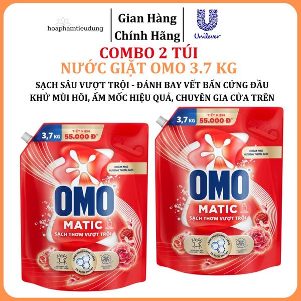  Nước giặt Omo Matic sạch sâu thơm lâu 3.7 kg 