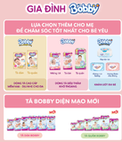  Tã dán Bobby S80/M76/L68/XL62/XXL56 mới- Lõi nén cotton-soft 3mm 