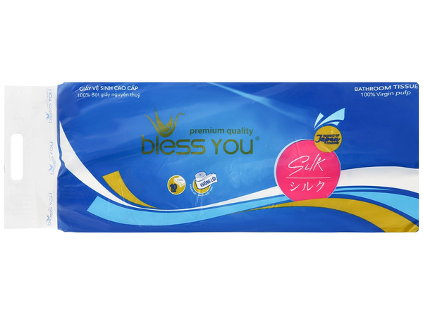  Giấy vệ sinh Bless You Silk 10 không lõi (10 cuộn/ lốc) 