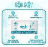  Khăn ướt cao cấp Ecobi gói 20 tờ không mùi 