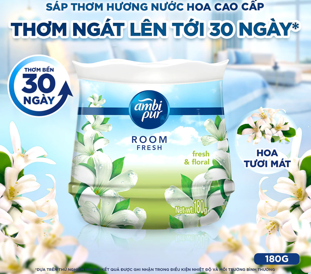  Sáp Thơm Phòng AMBI PUR Hương Nước Hoa Cao Cấp Nhiều Mùi Hương Hộp 180g 