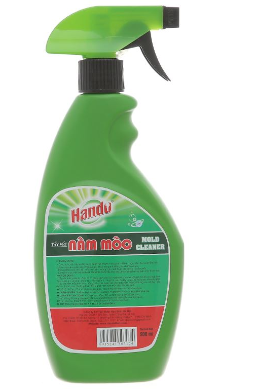  Tẩy vết nấm mốc trên vải vóc, quần áo, đồ dùng Hando 500ml 