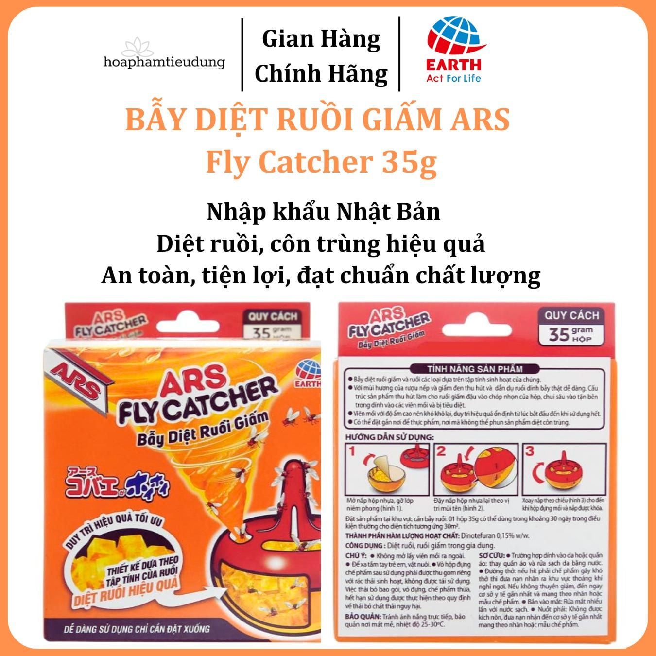  Bẫy diệt ruồi giấm ARS Fly Catcher 35g 