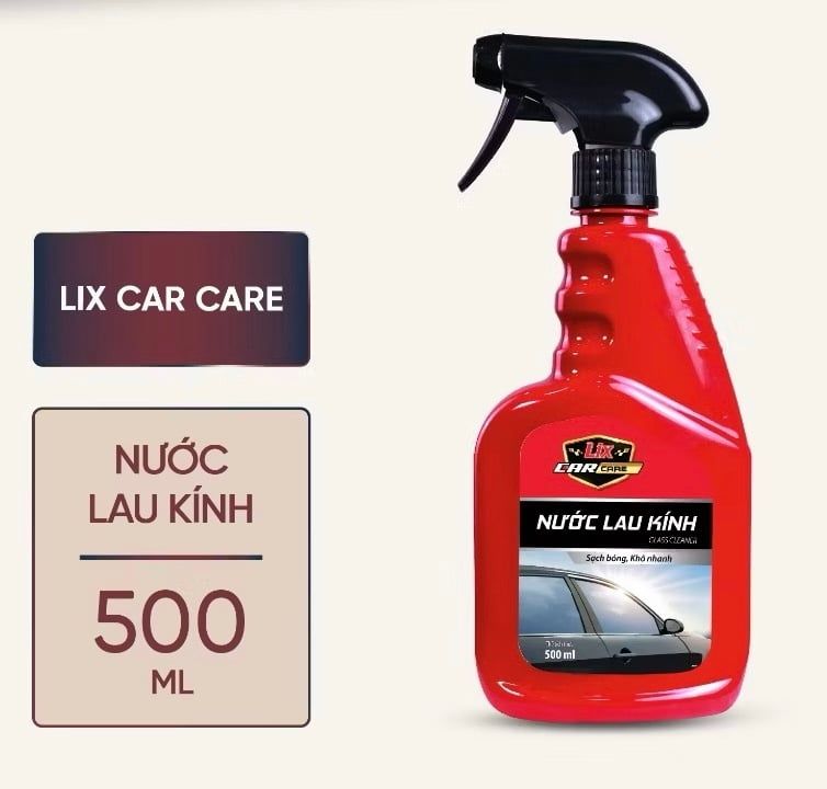  Nước lau kính Lix Car Care 500ml, sạch bóng khô nhanh, đánh bay mọi vết bẩn, khô nhanh & chống bám nước 