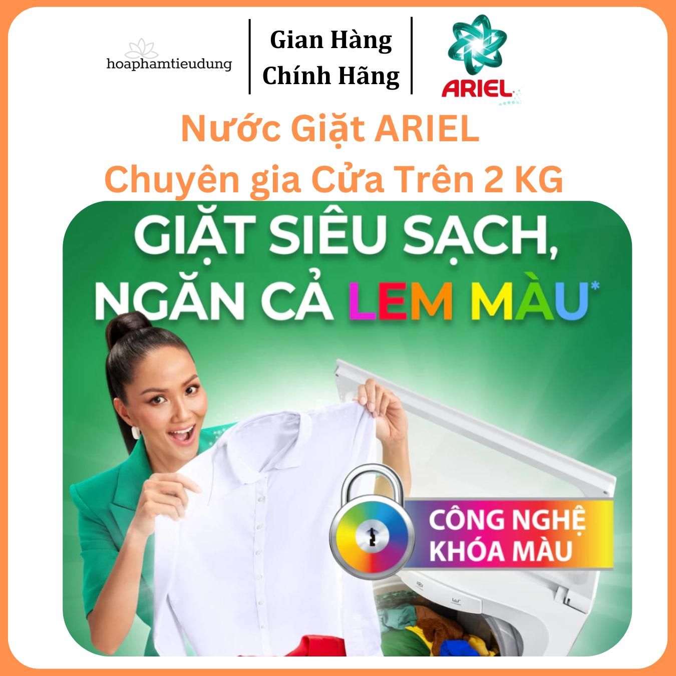  Nước giặt Ariel 2kg hương Downy Nắng Sớm (Máy giặt cửa trên) 