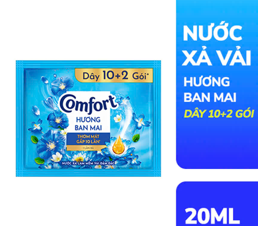  Nước Xả Làm Mềm Vải Comfort Đậm Đặc Một Lần Xả Thơm Mát gấp 10 lần túi 20ml 