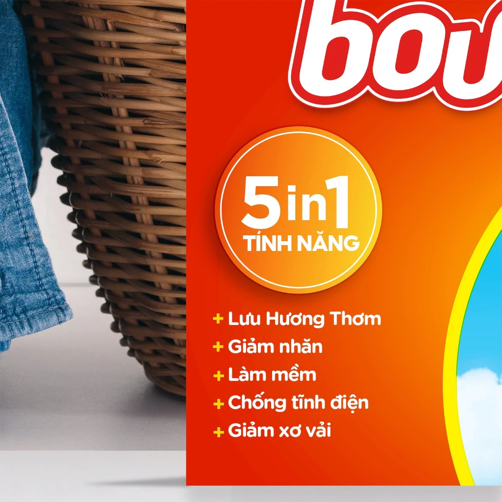  (Hàng nhập khẩu USA) Giấy Sấy Thơm BOUNCE Sheets Outdoor Fresh Hộp 120 Tờ 