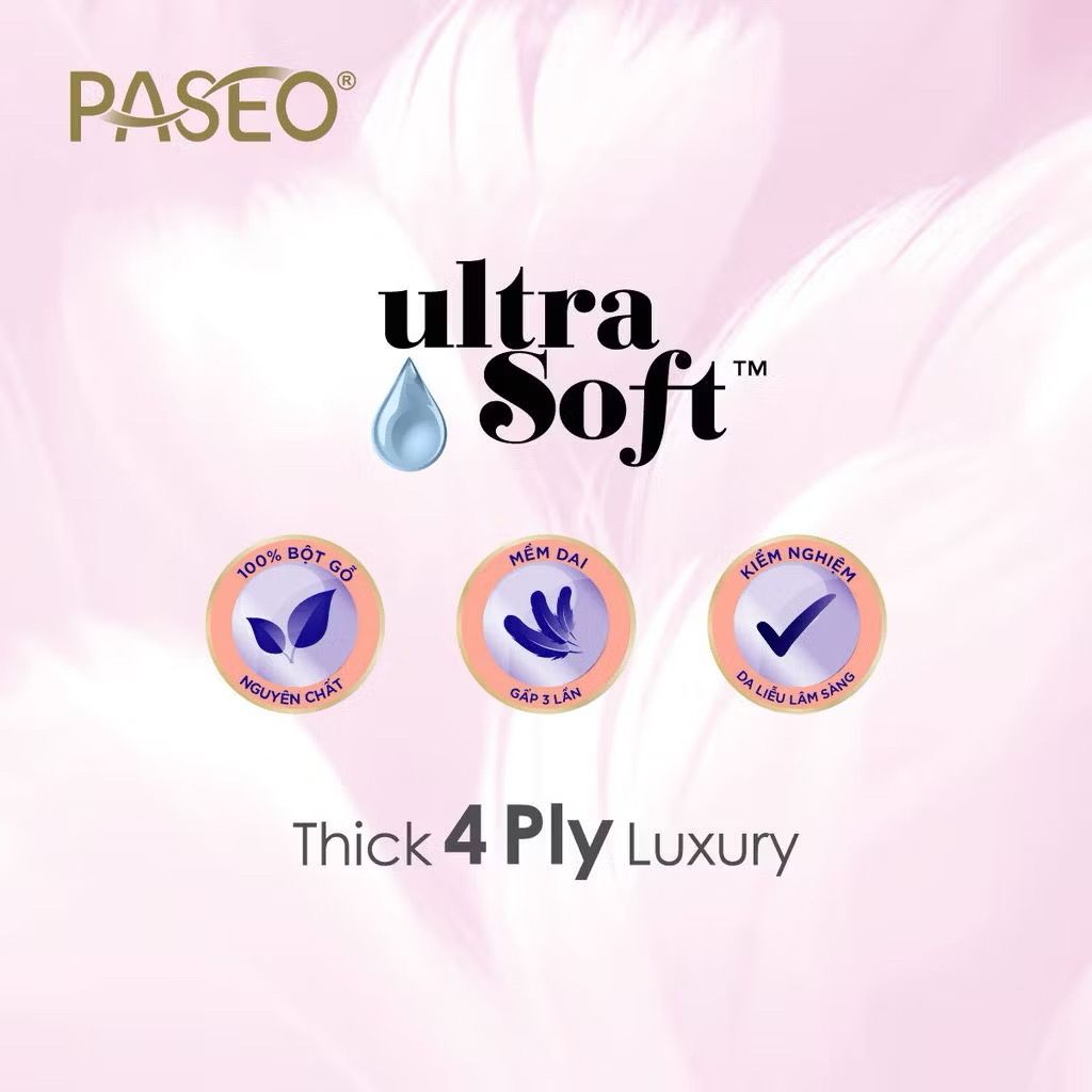  Khăn Giấy Bỏ Túi PASEO Luxury 6 Gói /Lốc Phù Hợp Kể Cả Da Nhạy Tiện Lợi Mang Theo (4 Lớp) 
