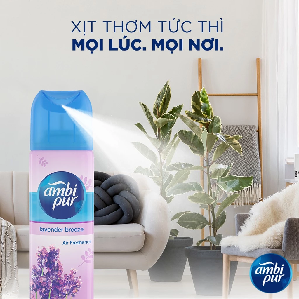  Xịt Phòng AMBI PUR Aerosol Hương Oải Hương/ Chanh/ Đại Dương/ Tươi Mát Chai 300 ml 