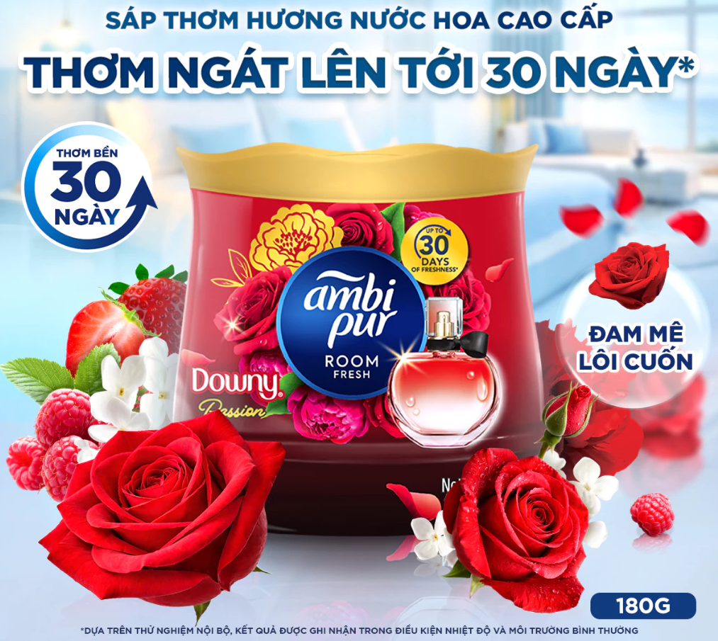  Sáp Thơm Phòng AMBI PUR Hương Nước Hoa Cao Cấp Nhiều Mùi Hương Hộp 180g 