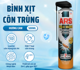  Bình xịt côn trùng ARS PRO.X MẠNH 500 ml Diệt ruồi, muỗi, gián, kiến, bò chét, kiến ba khoang, rệp giường trong gia dụng 