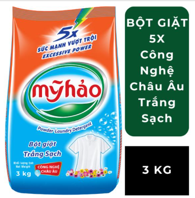  Bột Giặt 5X Đậm Đặc Mỹ Hảo Công Nghệ Châu Âu Nhanh Hòa Tan Trong Mọi Nguồn Nước Túi 3 - 6KG 