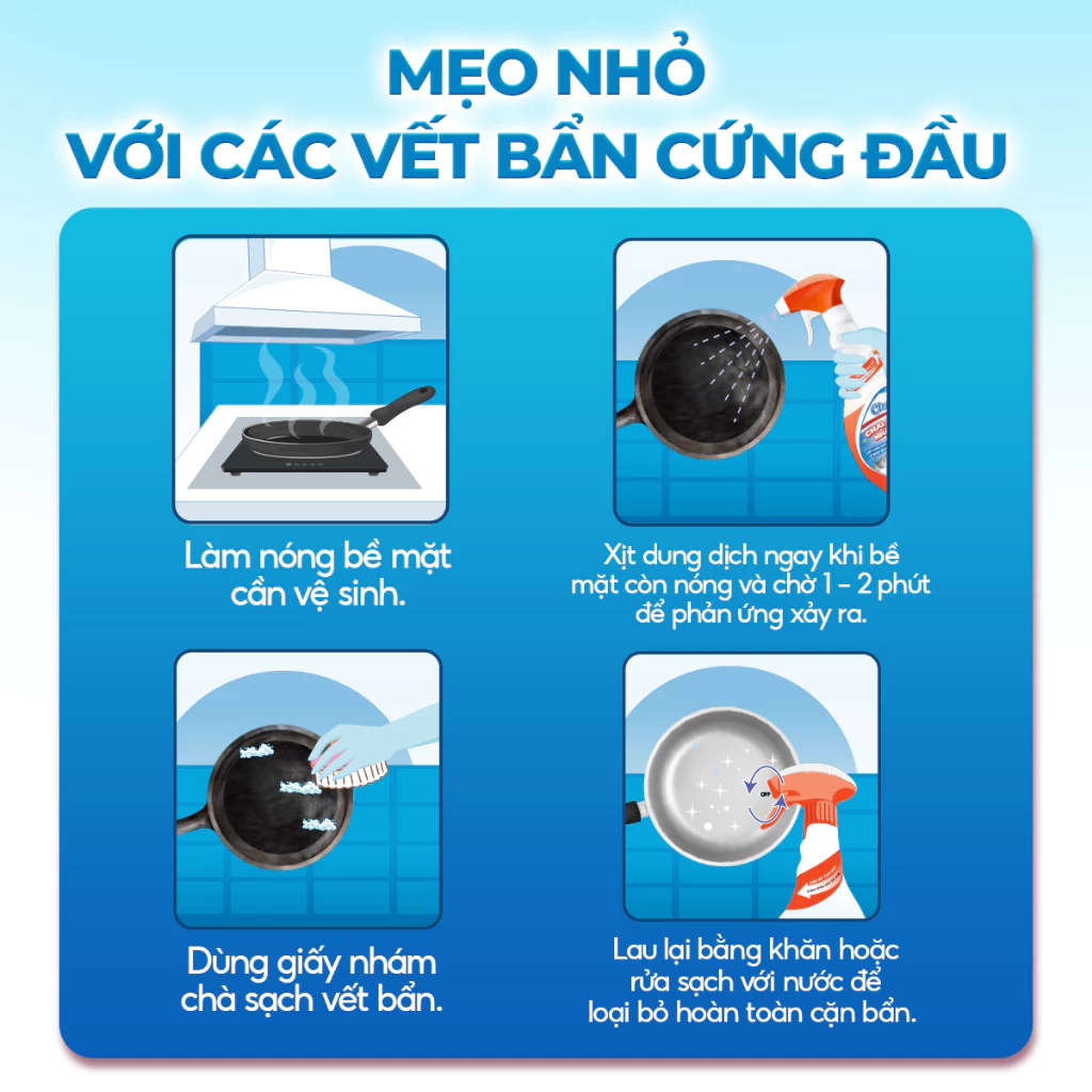  Chai Sạch Nhà Và Bếp Cleanz Làm Sạch Dầu Mỡ, Vết Ố Vàng, Thơm Mùi Chanh Dịu Nhẹ Dung Tích 450ml 