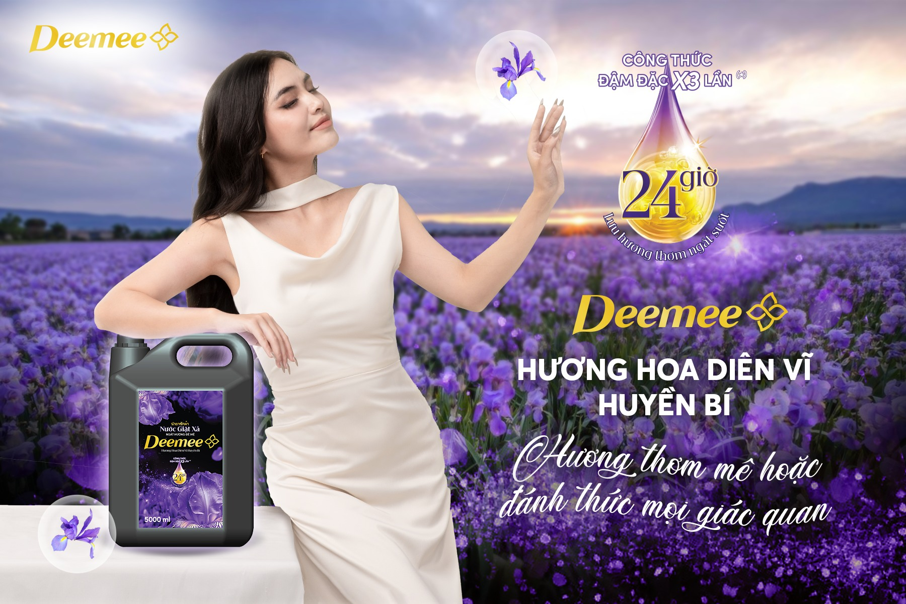  Nước Giặt Xả Deemee Hương Hoa Diên Vĩ 5000 ml 