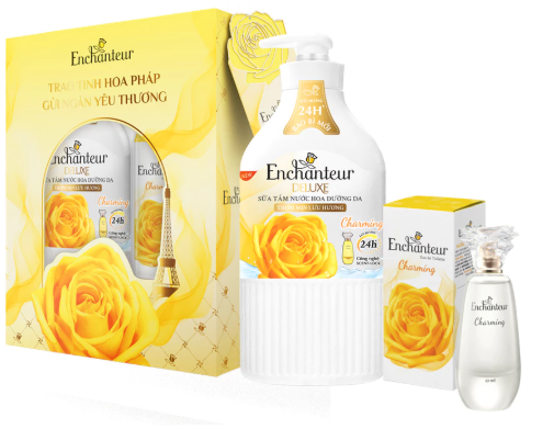  Hộp quà tặng Deluxe Collection Sữa tắm Enchanter Sensation 650g + nước hoa cao cấp 10ml 
