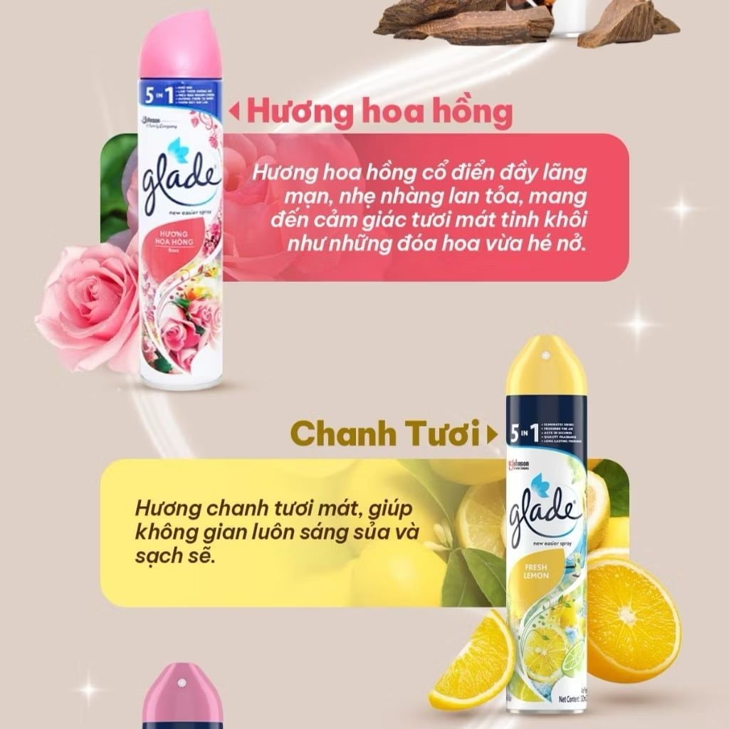  Xịt Thơm Phòng Khử Mùi Lưu Hương Bền Lâu GLADE  280ml 