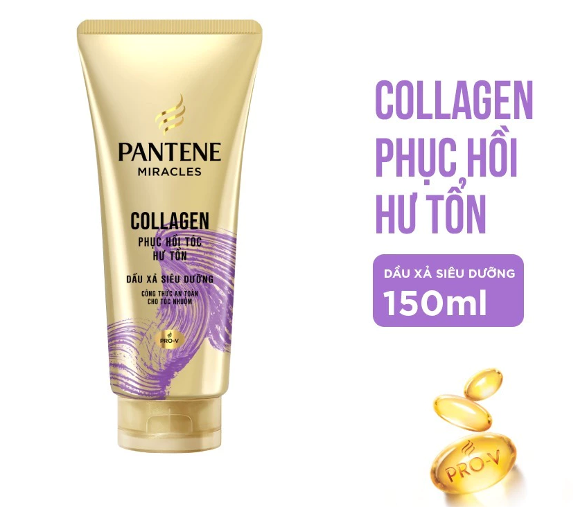  Dầu Xả Siêu Dưỡng PANTENE Miracles Ngăn Rụng Tóc Biotin/ Phục Hồi Hư Tổn Collagen/ Suôn Mượt Óng Ả Keratin - Tuýp 150ml 