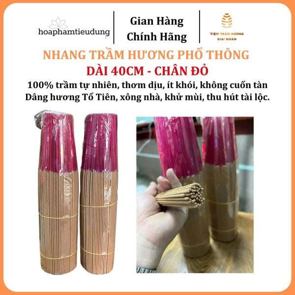  Nhang Trầm Hương (Dòng Phổ Thông) - Chân Đỏ Dài 40cm 