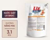  Nước giặt Lix Basic hương Nắng mai túi 3.1kg - can 3.3kg 
