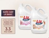  Nước giặt Lix Basic hương Nắng mai túi 3.1kg - can 3.3kg 