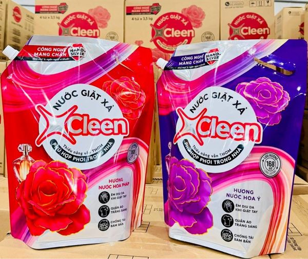  Nước giặt xả Xcleen 2in1 hương nước hoa quyến rũ, ngọt ngào, sạch vượt trội, thiếu nắng vẫn thơm dung tích 2-3.5kg 