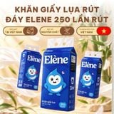  Khăn Giấy Lụa Rút Đáy Elene 250 Lần Rút 4 Lớp Mềm Mịn, Tiện Lợi, An Toàn (Giấy rút cỡ nhỏ) 