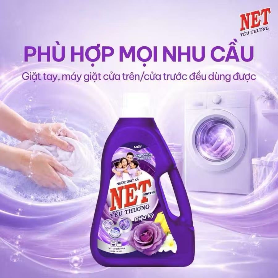  Nước giặt xả NET Matic yêu thương diệu kỳ can 3kg 