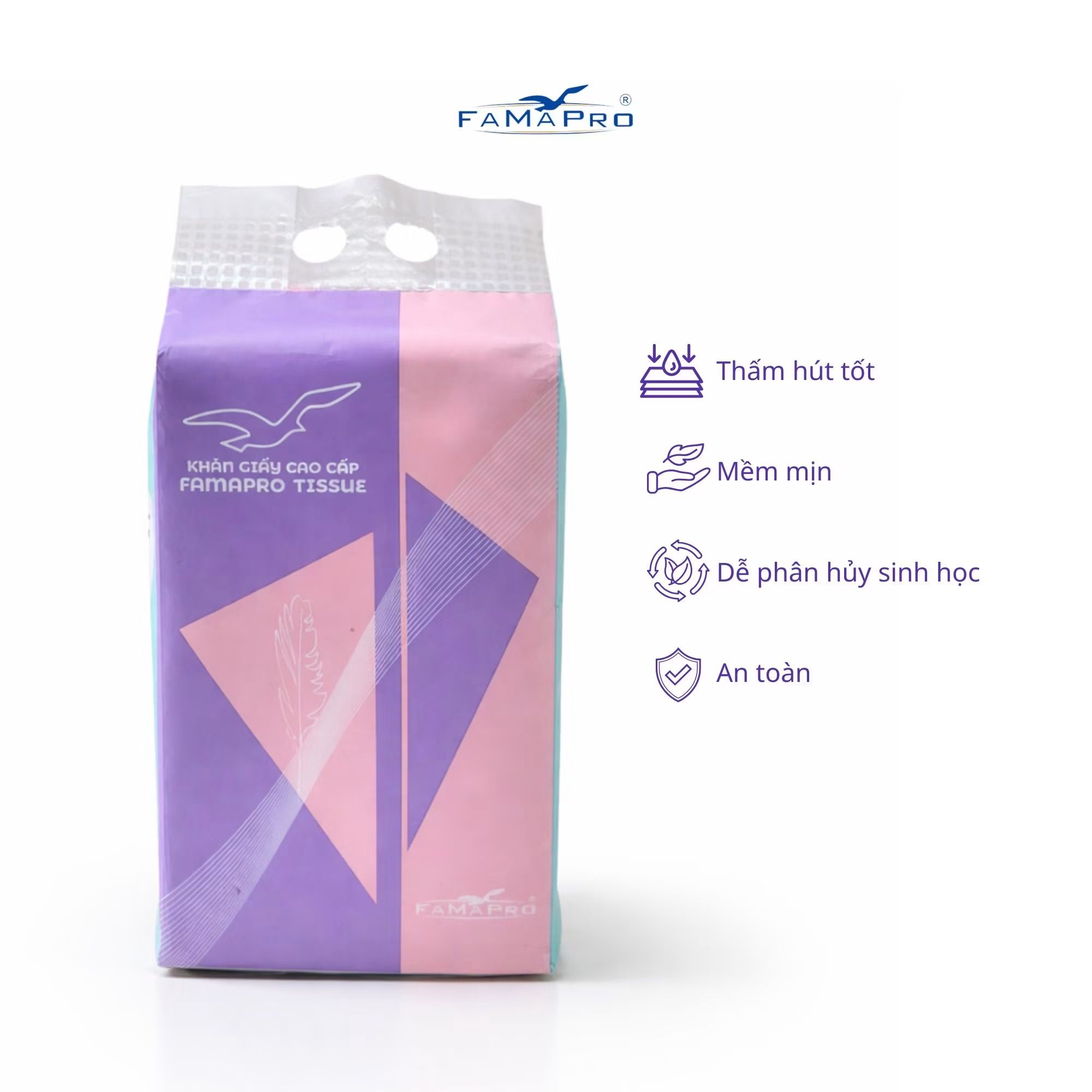  Khăn giấy rút đáy mini cao cấp Famapro Tissue 1000 tờ 