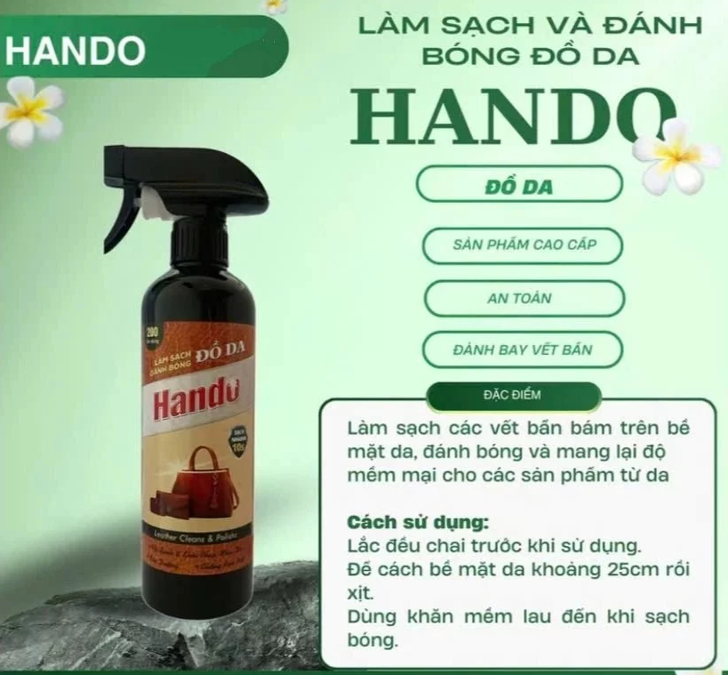  Xịt Bảo Dưỡng & Đánh Bóng Đồ Da Hando 120 - 500ml 
