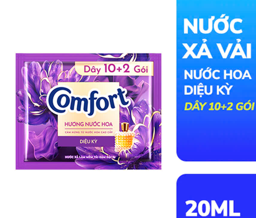  Nước Xả Làm Mềm Vải Comfort Đậm Đặc Một Lần Xả Thơm Mát gấp 10 lần túi 20ml 