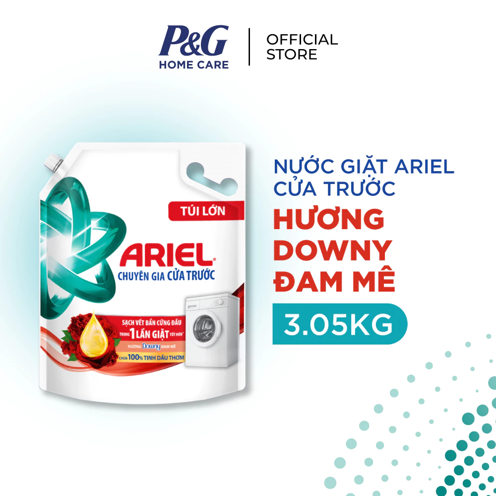  Nước Giặt ARIEL Chuyên Gia Cửa Trước Ngăn Lem Màu Hương Nắng Sớm/ Sen & Nhài/ Đam Mê Túi 3.05 - 3.2 KG 