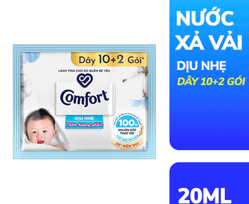  Nước Xả Làm Mềm Vải Comfort Đậm Đặc Một Lần Xả Thơm Mát gấp 10 lần túi 20ml 