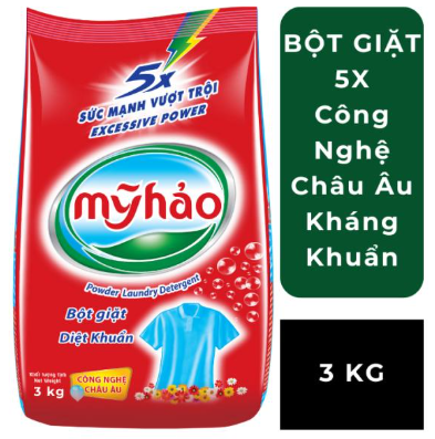  Bột Giặt 5X Đậm Đặc Mỹ Hảo Công Nghệ Châu Âu Nhanh Hòa Tan Trong Mọi Nguồn Nước Túi 3 - 6KG 