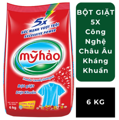  Bột Giặt 5X Đậm Đặc Mỹ Hảo Công Nghệ Châu Âu Nhanh Hòa Tan Trong Mọi Nguồn Nước Túi 3 - 6KG 