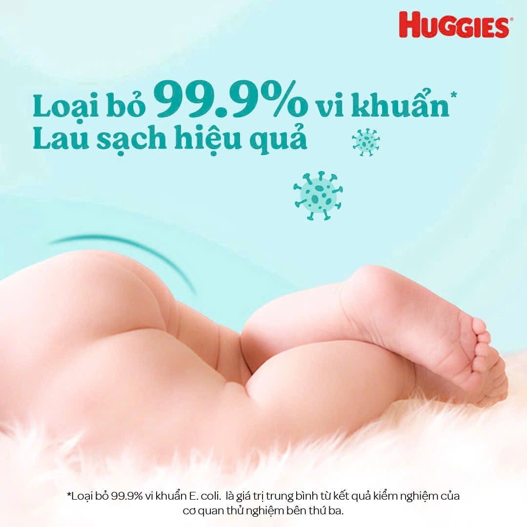  Khăn giấy ướt Huggies kháng khuẩn 80 tờ Essential Clean 