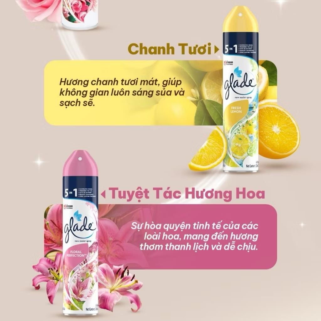 Xịt Thơm Phòng Khử Mùi Lưu Hương Bền Lâu GLADE  280ml 