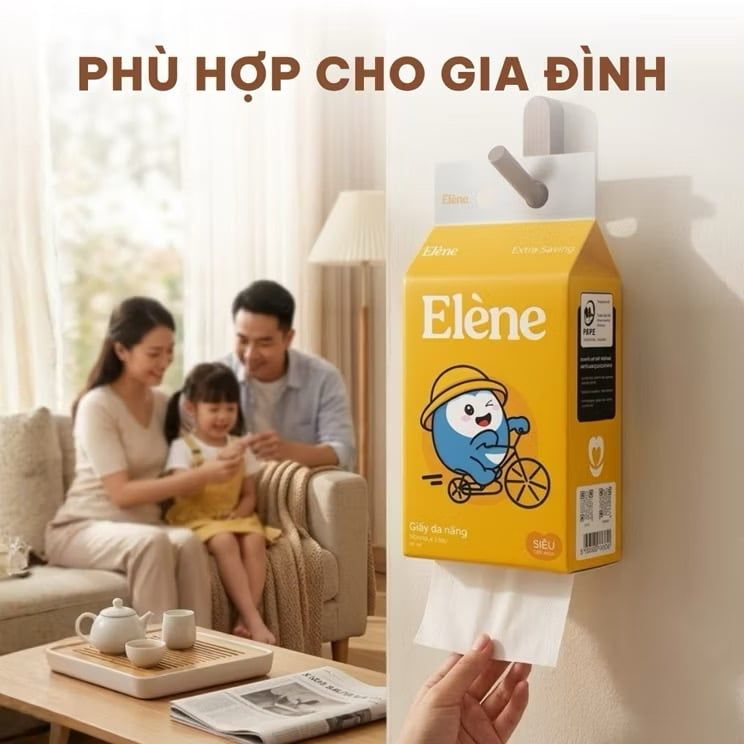  Giấy Đa Năng Rút Đáy 3 Lớp Elene Extra Saving – Tiện Lợi, Dai Bền, Tiết Kiệm 