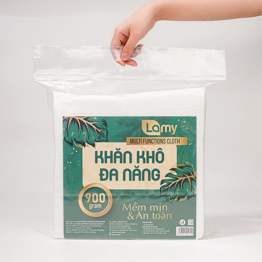  Khăn vải khô đa năng Lamy túi 600gram 500 tờ không mùi 