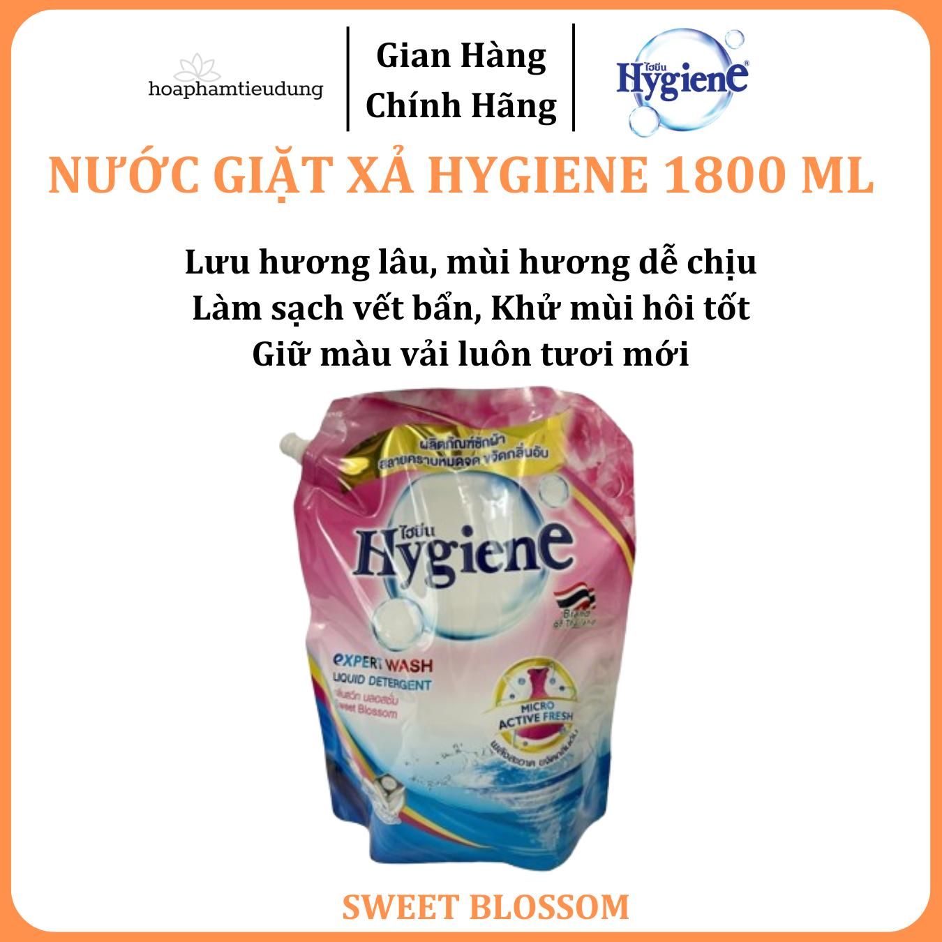  Nước giặt Hygiene Expert Wash Peony Bloom Thái Lan túi 1.8L 