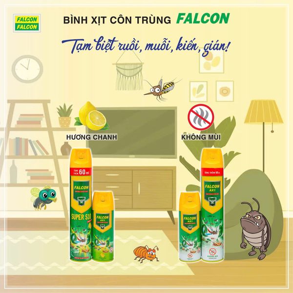  Bình xịt côn trùng FALCON AX1 300ml hương chanh 