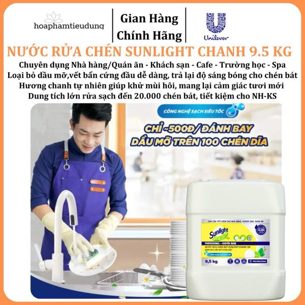  Nước Rửa Chén Sunlight 9.5 Kg 