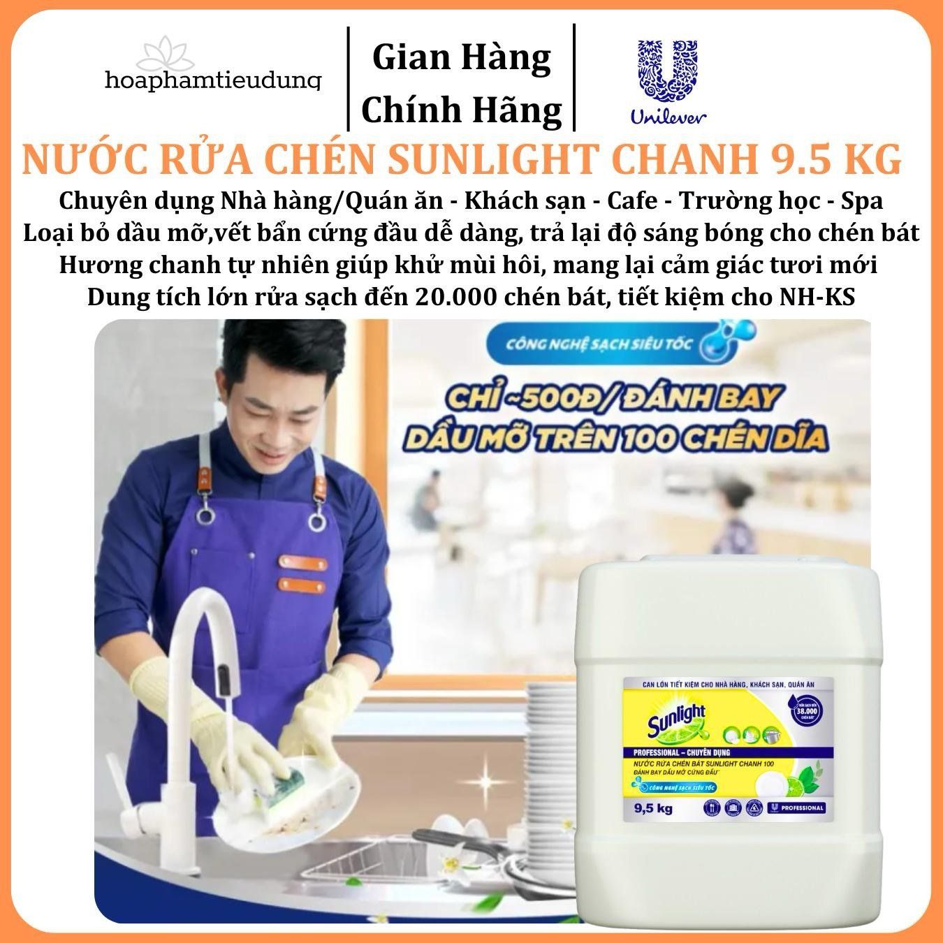  Nước Rửa Chén Sunlight 9.5 Kg 