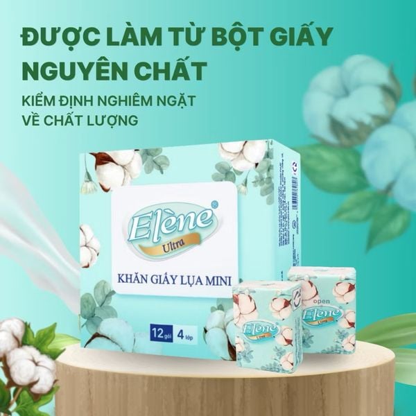  Giấy Lụa Mini Elene Ultra 4 Lớp Nhỏ Gọn, Tiện Lợi, An Toàn 