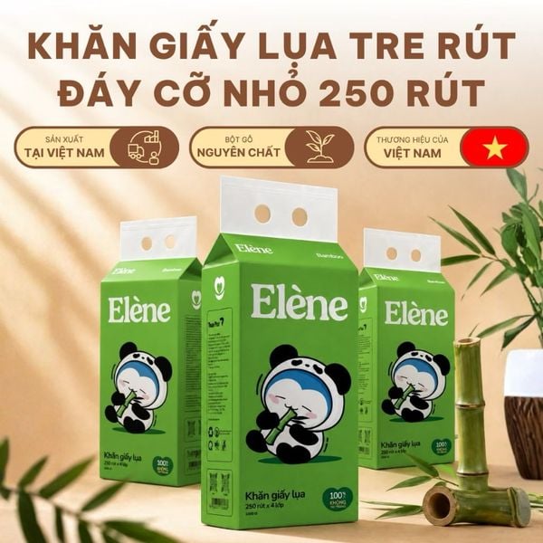  Giấy Lụa Tre Rút Đáy Elene 4 Lớp 250 Lần Rút Cao Cấp, Thân Thiện Với Môi Trường 