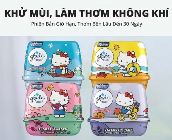  GLADE Sáp Thơm Phiên Bản Giới Hạn Hello Kitty Khử Mùi Lưu Hương Bền Lâu 180g 
