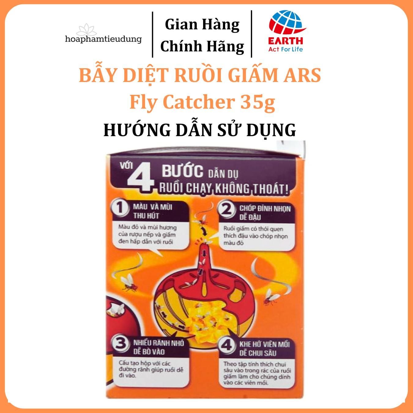  Bẫy diệt ruồi giấm ARS Fly Catcher 35g 