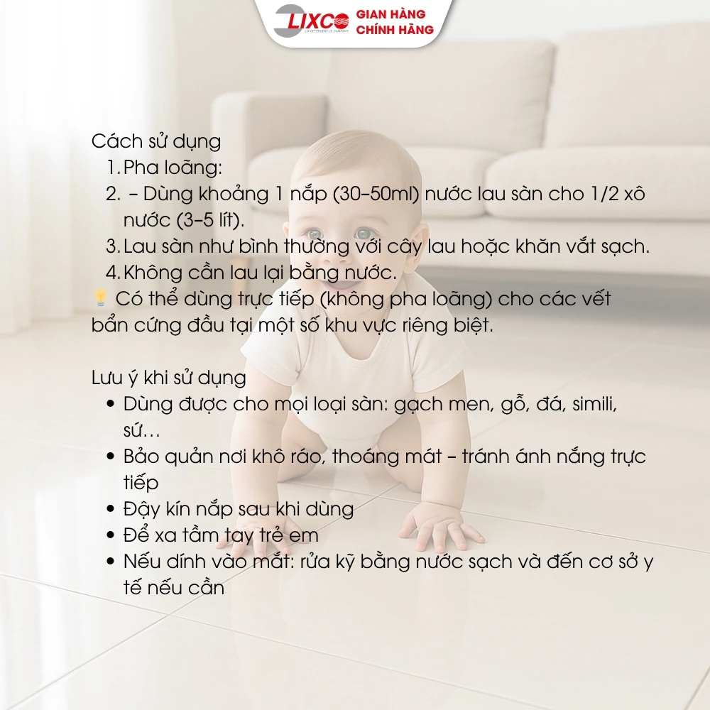  Nước lau sàn Lix đuổi côn trùng 3.6 lít LD360 an toàn thơm ngát hiệu quả trên các chất liệu 