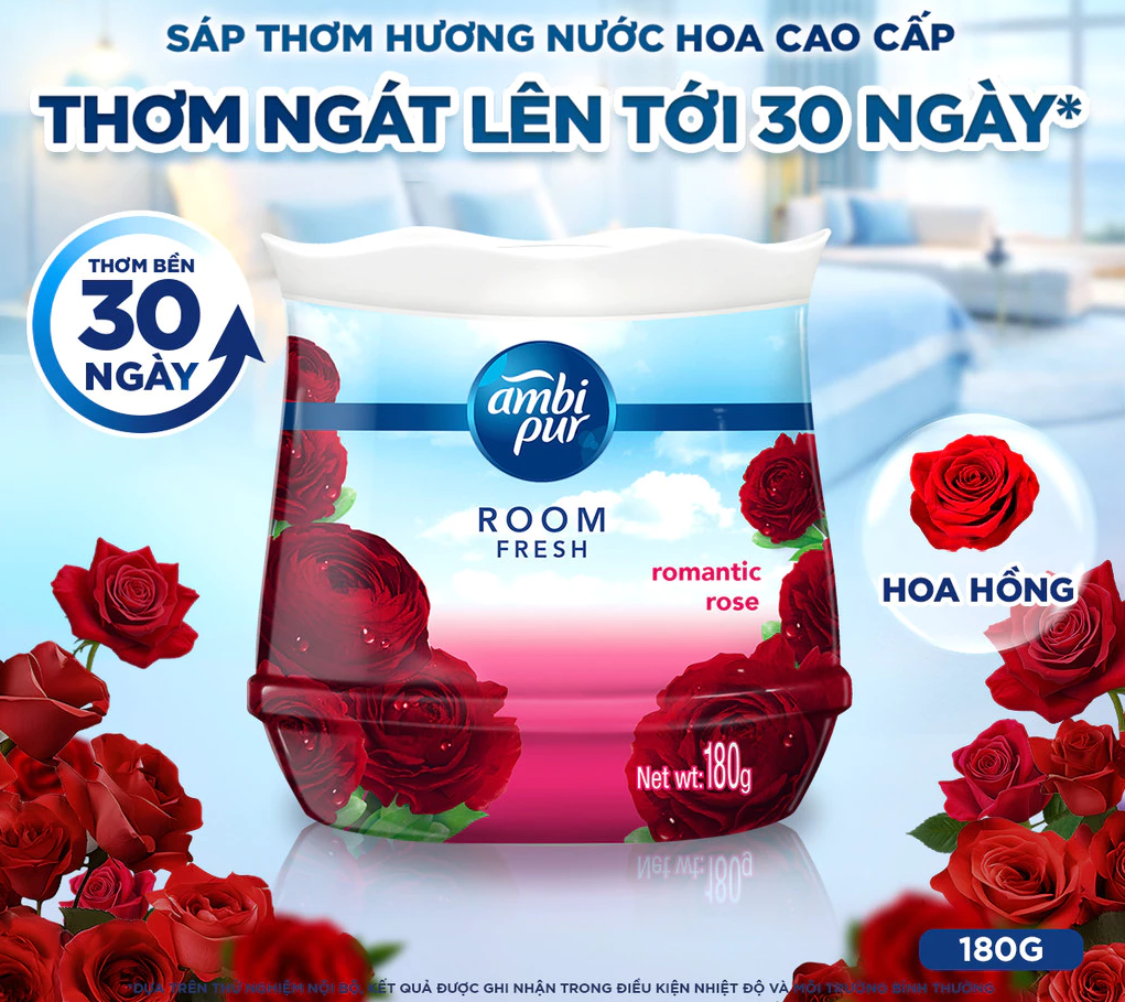  Sáp Thơm Phòng AMBI PUR Hương Nước Hoa Cao Cấp Nhiều Mùi Hương Hộp 180g 