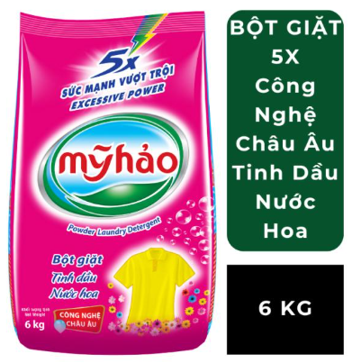  Bột Giặt 5X Đậm Đặc Mỹ Hảo Công Nghệ Châu Âu Nhanh Hòa Tan Trong Mọi Nguồn Nước Túi 3 - 6KG 