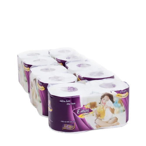  Khăn giấy cuộn vệ sinh cao cấp E'Mos (10 cuộn/lốc) 